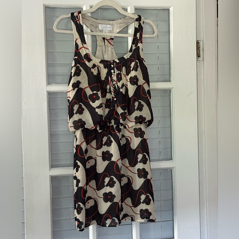 Jessica Simpson Women’s XS‎ Navy Cream Red Floral Mini Lined Dress | SKU 0482